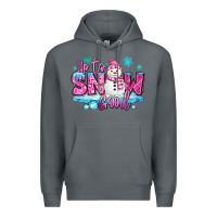 Rock up to snow good pink christmas winter snowman Premium Hoodie - MaliasSmallBusiness