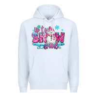 White up to snow good pink christmas winter snowman Premium Hoodie - MaliasSmallBusiness