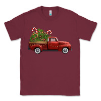 Burgundy christmas trees truck Classic Tee - FaDigitalArtStudio