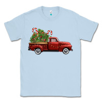 Dusty Blue christmas trees truck Classic Tee - FaDigitalArtStudio