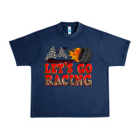 Navy let's go racing Urban Heavy Tee - Zillion Design Studio