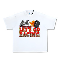 White let's go racing Urban Heavy Tee - Zillion Design Studio