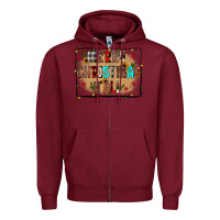 Burgundy merry christmas y'all Zipper Hoodie - JahusDesignShop