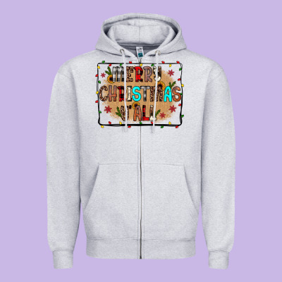 Merry Christmas Y'all Zipper Hoodie Designed By Jahusdesignshop