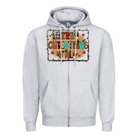 Heather Grey merry christmas y'all Zipper Hoodie - JahusDesignShop
