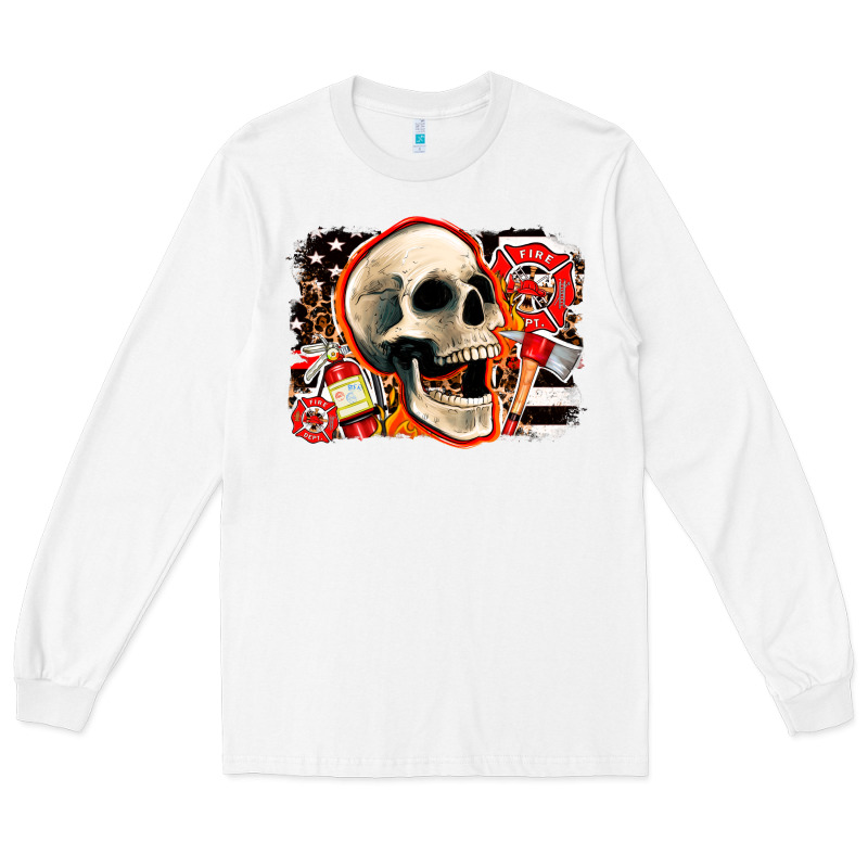 Firefighter Skull Long Sleeve Tee by AdoDesignShop | Teevron