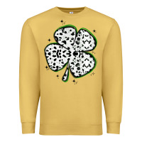 Four Leaf Clover Dalmatian Print Grunge Premium Sweatshirt | Teevron