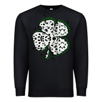 Black four leaf clover dalmatian print grunge Premium Sweatshirt - MaliasSmallBusiness