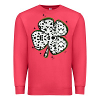 Cardinal four leaf clover dalmatian print grunge Premium Sweatshirt - MaliasSmallBusiness
