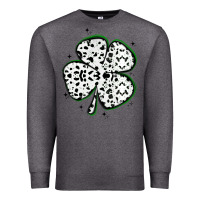 Charcoal Heather four leaf clover dalmatian print grunge Premium Sweatshirt - MaliasSmallBusiness