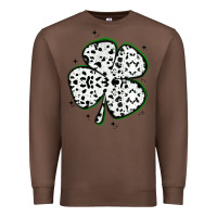 Chestnut four leaf clover dalmatian print grunge Premium Sweatshirt - MaliasSmallBusiness