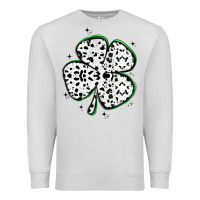 Dove Grey four leaf clover dalmatian print grunge Premium Sweatshirt - MaliasSmallBusiness