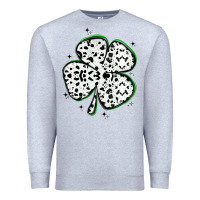Heather Grey four leaf clover dalmatian print grunge Premium Sweatshirt - MaliasSmallBusiness