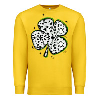 Lemon four leaf clover dalmatian print grunge Premium Sweatshirt - MaliasSmallBusiness