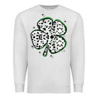 Oatmeal Heather four leaf clover dalmatian print grunge Premium Sweatshirt - MaliasSmallBusiness