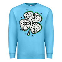 Ocean Blue four leaf clover dalmatian print grunge Premium Sweatshirt - MaliasSmallBusiness