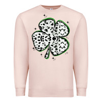 Pale Pink four leaf clover dalmatian print grunge Premium Sweatshirt - MaliasSmallBusiness
