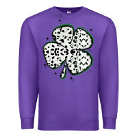 Purple four leaf clover dalmatian print grunge Premium Sweatshirt - MaliasSmallBusiness