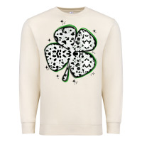 Sandshell four leaf clover dalmatian print grunge Premium Sweatshirt - MaliasSmallBusiness