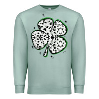 Seafoam four leaf clover dalmatian print grunge Premium Sweatshirt - MaliasSmallBusiness