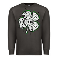 Smoke four leaf clover dalmatian print grunge Premium Sweatshirt - MaliasSmallBusiness