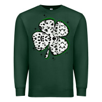 Sports Green four leaf clover dalmatian print grunge Premium Sweatshirt - MaliasSmallBusiness