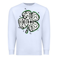 White four leaf clover dalmatian print grunge Premium Sweatshirt - MaliasSmallBusiness