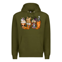 Army Green nightmare coffee cups Premium Hoodie - MaliasSmallBusiness