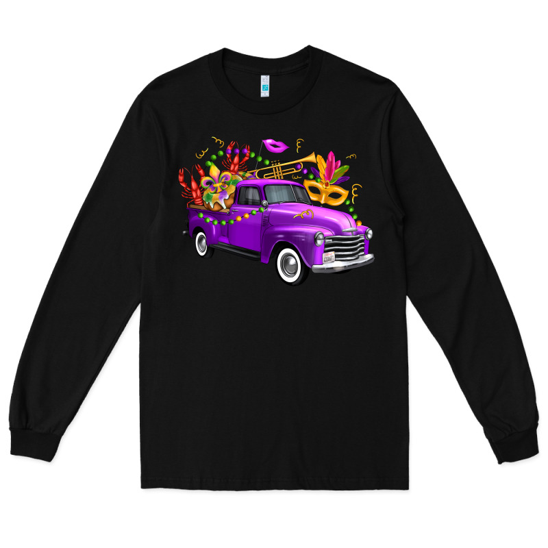 Mardi Gras Truck King's Cake Long Sleeve Tee by FaDigitalArtStudio | Teevron
