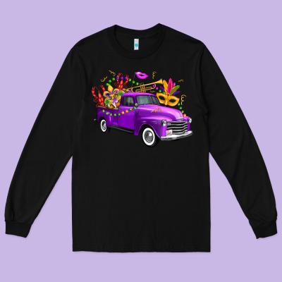 Mardi Gras Truck King's Cake Long Sleeve Tee Designed By Fadigitalartstudio