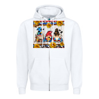 White hockey gnomes Zipper Hoodie - AdoDesignShop