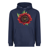 Navy procut red sunflower Heavyweight Hoodie - LillyAllenDesigns