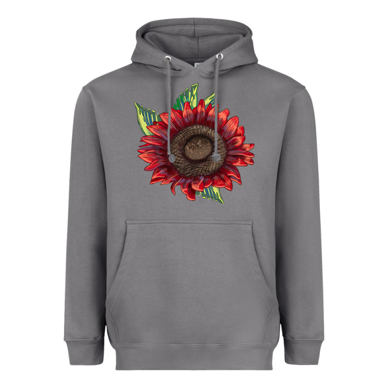 Procut Red Sunflower Heavyweight Hoodie by LillyAllenDesigns | Teevron