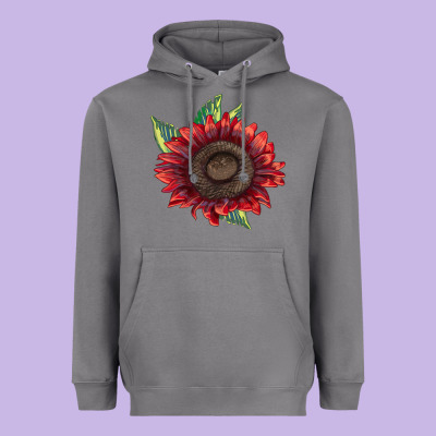 Procut Red Sunflower Heavyweight Hoodie Designed By Lillyallendesigns