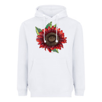 White procut red sunflower Heavyweight Hoodie - LillyAllenDesigns