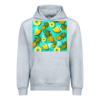 Heather Grey blue pineapple Urban Hoodie - BarkalooDesign