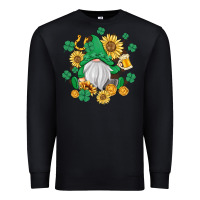 Black st patrick's day shamrock sunflowers gnome Premium Sweatshirt - MaliasSmallBusiness