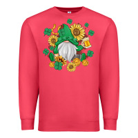 Cardinal st patrick's day shamrock sunflowers gnome Premium Sweatshirt - MaliasSmallBusiness