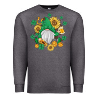 Charcoal Heather st patrick's day shamrock sunflowers gnome Premium Sweatshirt - MaliasSmallBusiness