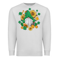 Dove Grey st patrick's day shamrock sunflowers gnome Premium Sweatshirt - MaliasSmallBusiness