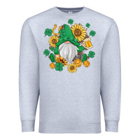 Heather Grey st patrick's day shamrock sunflowers gnome Premium Sweatshirt - MaliasSmallBusiness