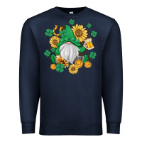 Navy st patrick's day shamrock sunflowers gnome Premium Sweatshirt - MaliasSmallBusiness