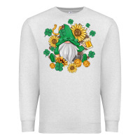 Oatmeal Heather st patrick's day shamrock sunflowers gnome Premium Sweatshirt - MaliasSmallBusiness