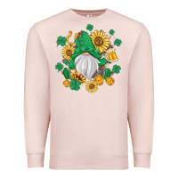 Pale Pink st patrick's day shamrock sunflowers gnome Premium Sweatshirt - MaliasSmallBusiness