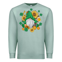 Seafoam st patrick's day shamrock sunflowers gnome Premium Sweatshirt - MaliasSmallBusiness