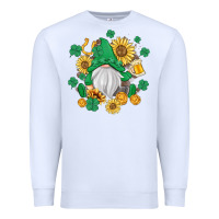 White st patrick's day shamrock sunflowers gnome Premium Sweatshirt - MaliasSmallBusiness