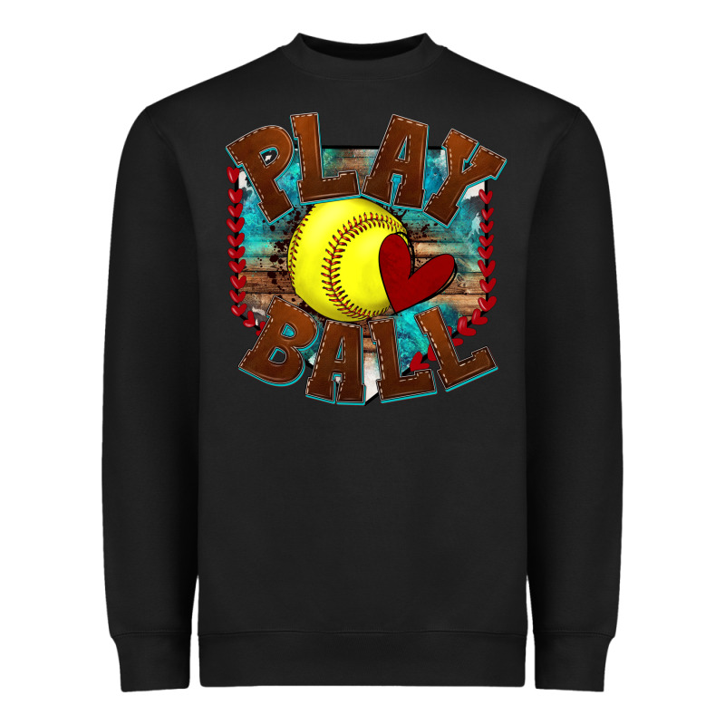 Play Ball Softball Heavyweight Sweatshirt by texasbilliewilder | Teevron
