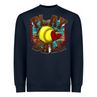 Navy play ball softball Heavyweight Sweatshirt - texasbilliewilder