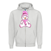 Dove Grey winter pink snowman and hat Zipper Hoodie - AdoDesignShop
