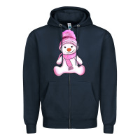 Navy winter pink snowman and hat Zipper Hoodie - AdoDesignShop